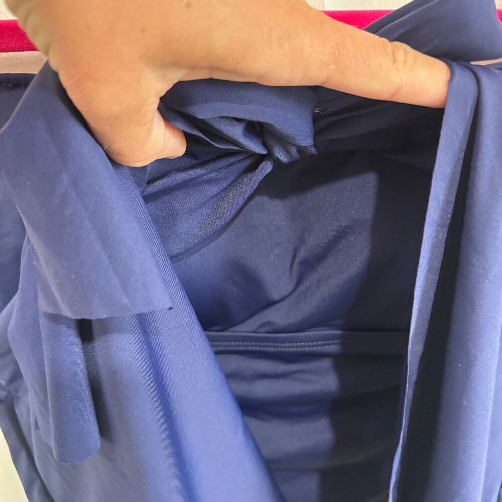 Tommy Bahama Women’s Pearl Sarong Wrap Bandeau Bandini Tankini Top Navy NWT XS - Picture 6 of 11